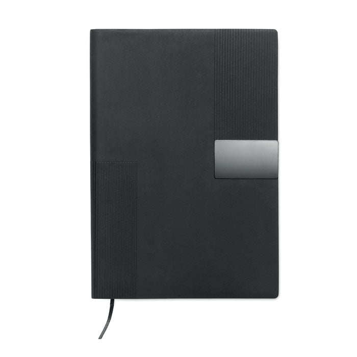 Branded A5 Soft PU Notebook with Metal Detail without branding