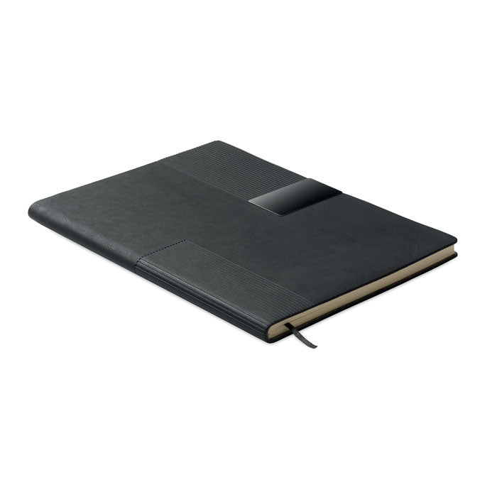 Branded A5 Soft PU Notebook with Metal Detail