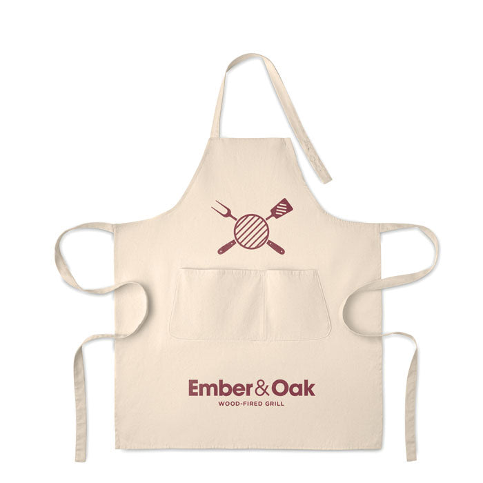 Branded Organic Cotton Bib Apron 240gsm