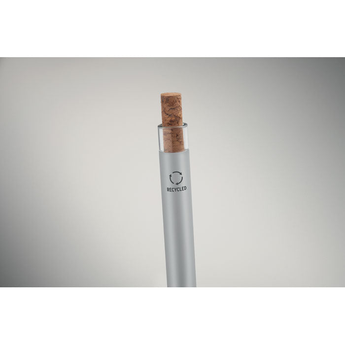 Branded Recycled Aluminium Pen with Cork Button without branding