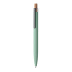 Branded Recycled Aluminium Pen with Cork Button in Green