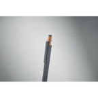 Branded Recycled Aluminium Pen with Bamboo Button and Colour Detail without branding