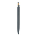 Branded Recycled Aluminium Pen with Bamboo Button and Colour Detail without branding