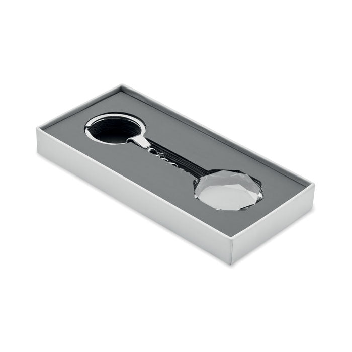 Branded Glass Round Award Key Ring without branding