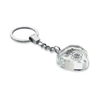 Branded Glass Heart Award Key Ring