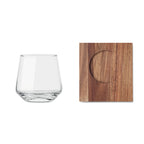 Branded Whisky Glass with Wooden Coaster without branding