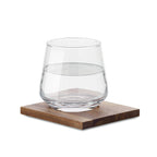 Branded Whisky Glass with Wooden Coaster without branding