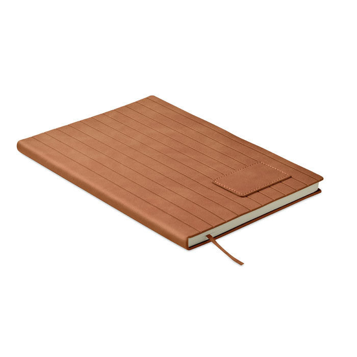Branded Soft Ribbed Notebook in Brown