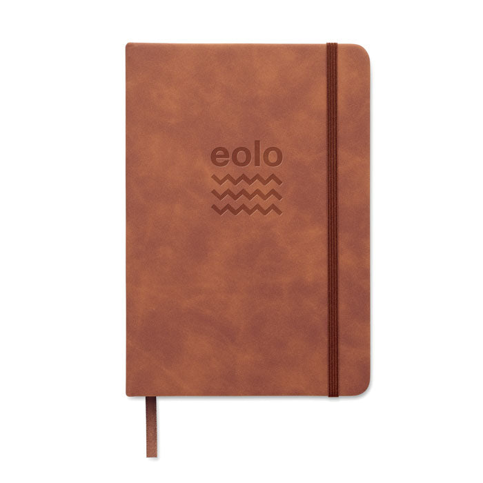Branded A5 Smokey Hard PU Cover Notebook in Brown