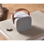 Branded Recycled ABS Wireless Speaker with PU Handle in use