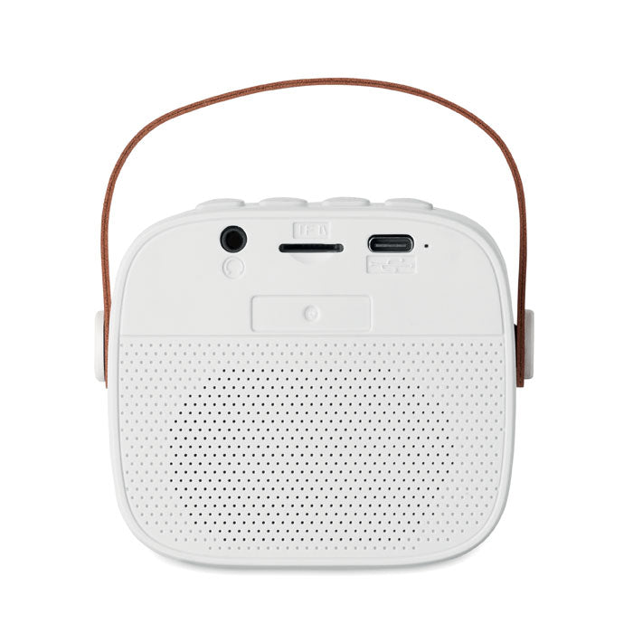 Branded Recycled ABS Wireless Speaker with PU Handle without branding