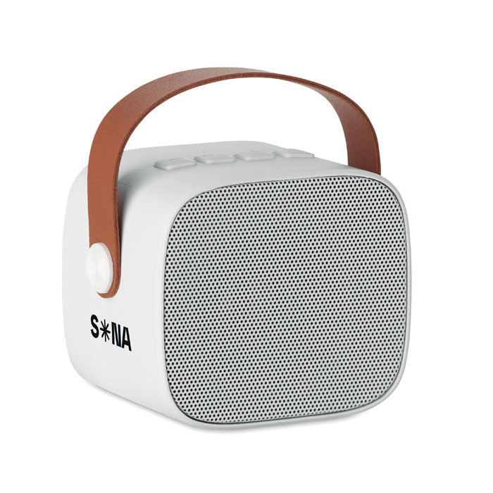 Branded Recycled ABS Wireless Speaker with PU Handle
