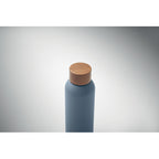 Branded Recycled Steel Bottle with Acacia-Finish Lid without branding