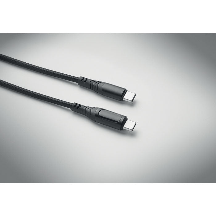 Branded 100W Charging Cable with LED Display in use