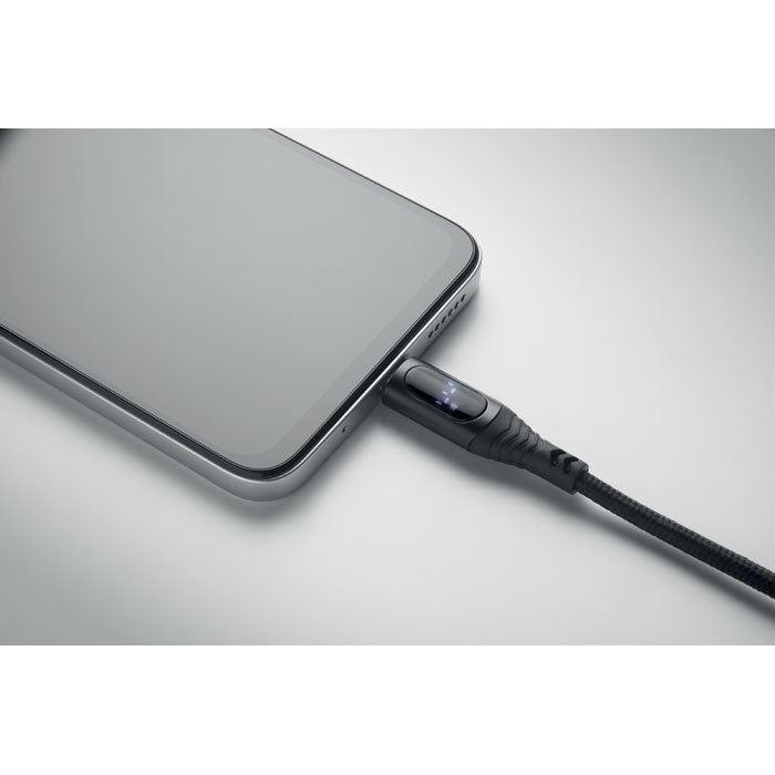 Branded 100W Charging Cable with LED Display in use