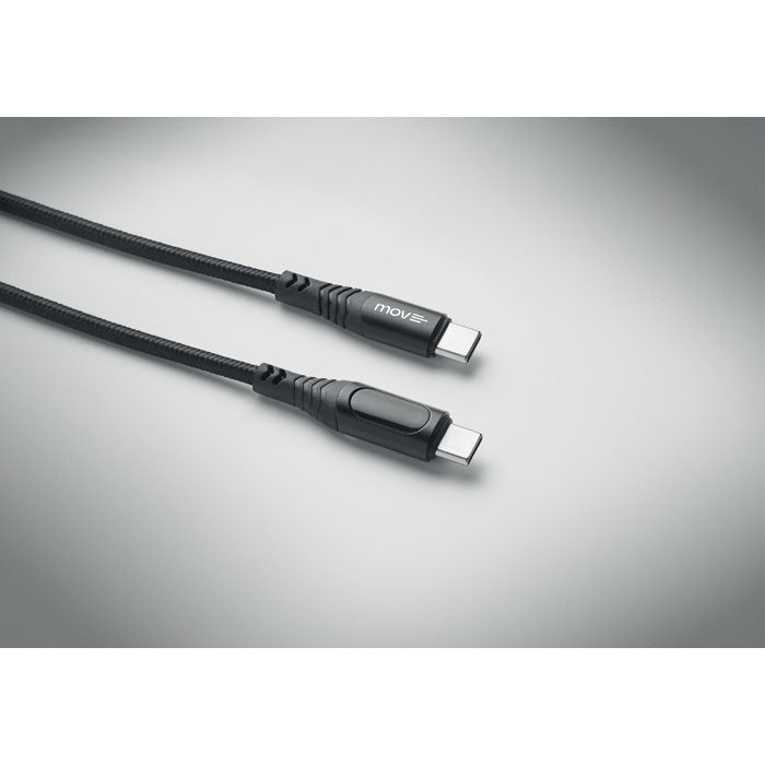 Branded 100W Charging Cable with LED Display in use