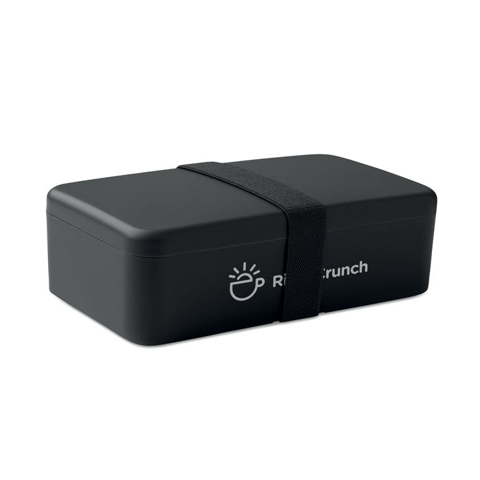 Branded PP Lunch Box with Elastic Band 750ml in Black