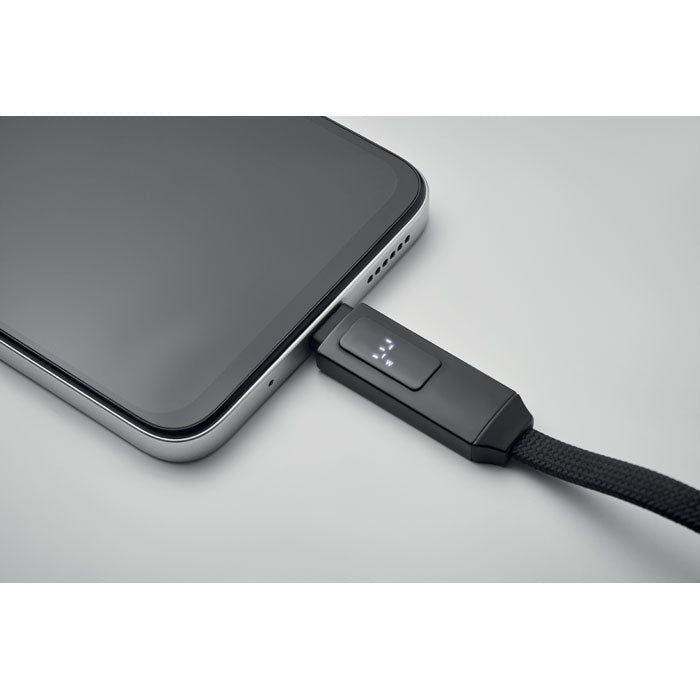 Branded 60W Charging Cable Key Ring in use