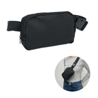 Branded Waist Bag in 210D Polyester in Black