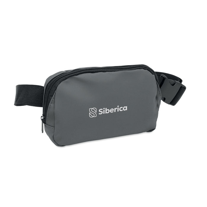 Branded Waist Bag in 210D Polyester in Grey
