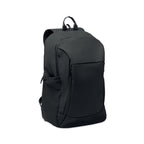 Branded 15 Inch Soft PU Laptop Backpack in Black