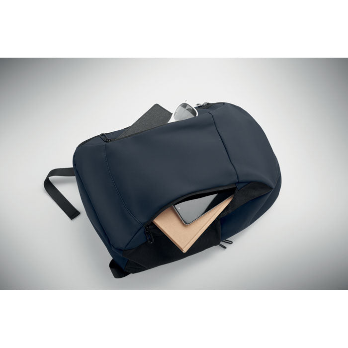 Branded 15 Inch Soft PU Laptop Backpack without branding