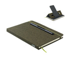Branded A5 RPET Notebook with Phone Holder and 2-in-1 Pen in Green