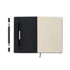 Branded A5 RPET Notebook with Phone Holder and 2-in-1 Pen without branding