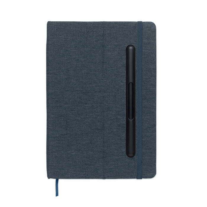 Branded A5 RPET Notebook with Phone Holder and 2-in-1 Pen without branding