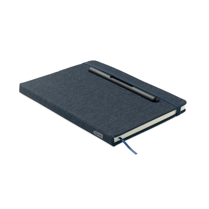Branded A5 RPET Notebook with Phone Holder and 2-in-1 Pen without branding