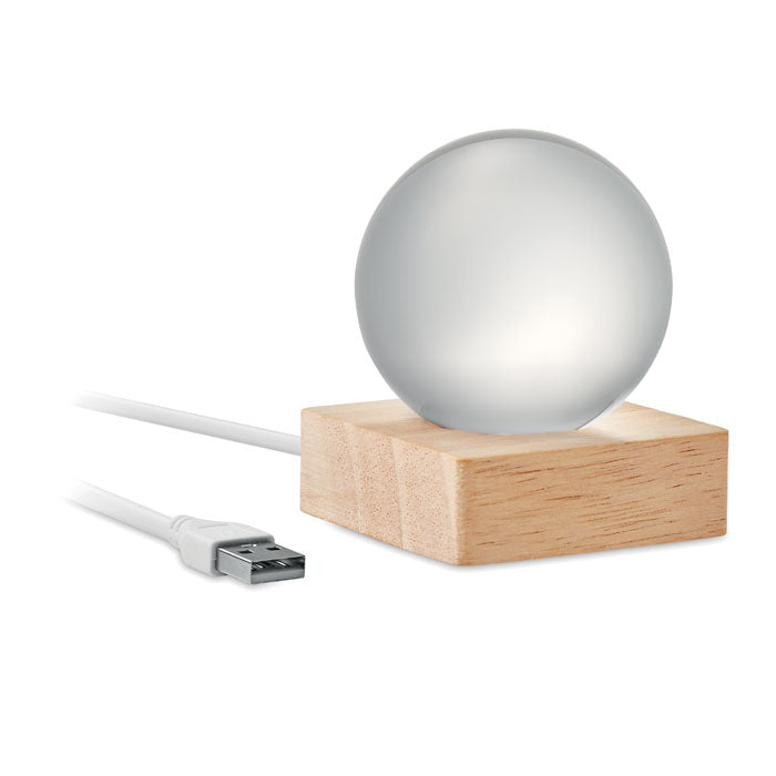 Branded Glass Ball with LED Light without branding