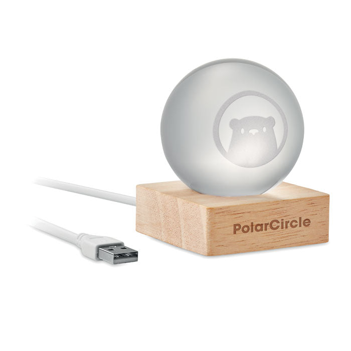 Branded Glass Ball with LED Light