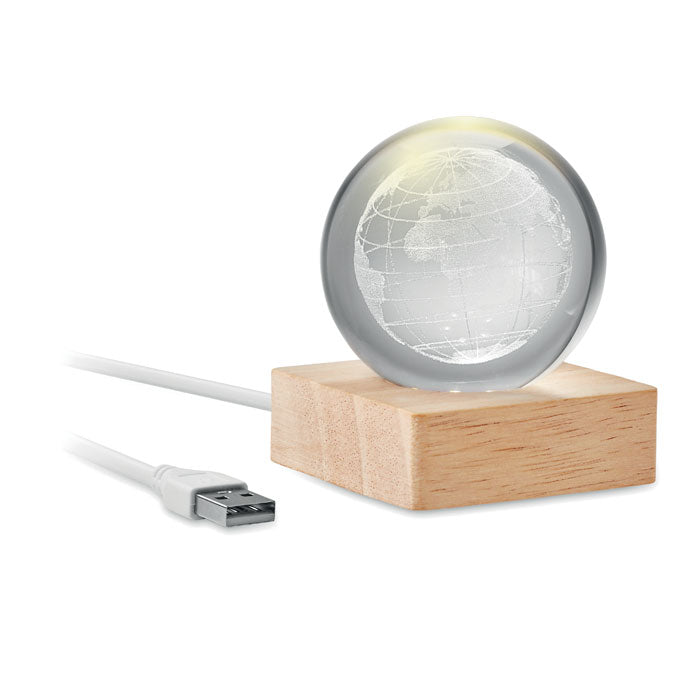 Branded Globe Glass Ball with LED Light without branding