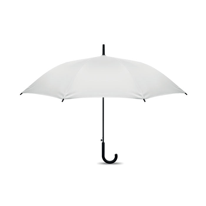 Branded 23 Inch Straight Auto Open Umbrella in White