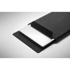 Branded 16 Inch Felt Laptop Sleeve in use