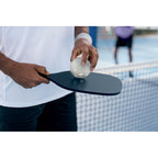 Branded Pickle Ball Paddle Set in use