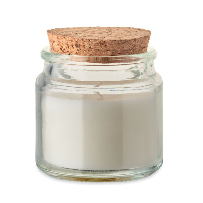 Branded Plant Based Wax Candle 70g with Cork Lid in Brown
