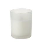 Branded Plant Based Wax Candle 80g in Glass in White