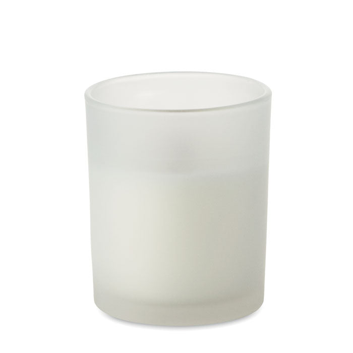 Branded Plant Based Wax Candle 80g in Glass in White