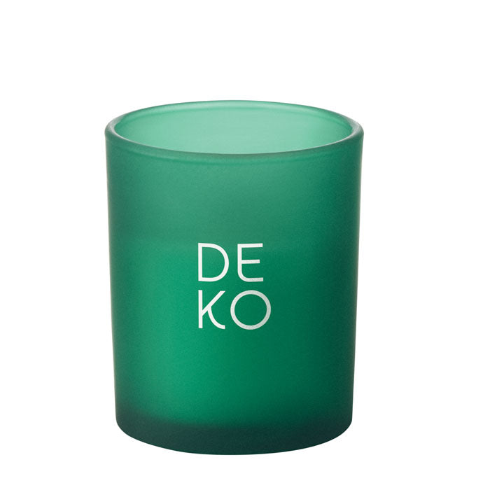 Branded Plant Based Wax Candle 80g in Glass in Green