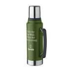 Branded Vacuum Bottle with Cup - 1L in Green