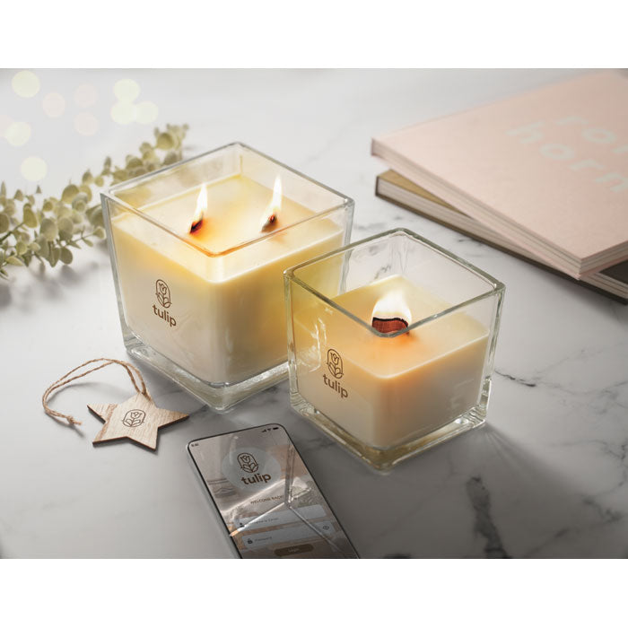 Branded Extra Large Plant Based Wax Candle 1300g in use