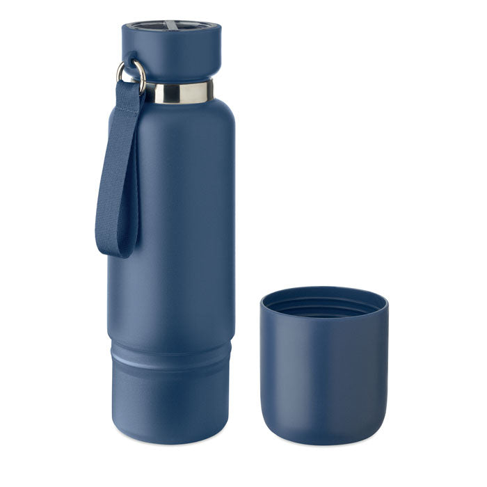 Branded Vacuum Bottle with Long Strap and Cup without branding