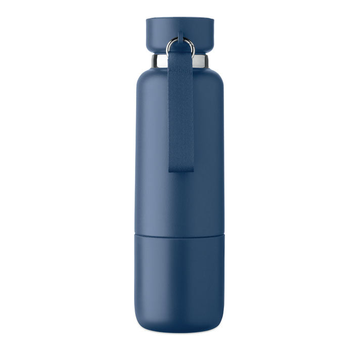 Branded Vacuum Bottle with Long Strap and Cup without branding