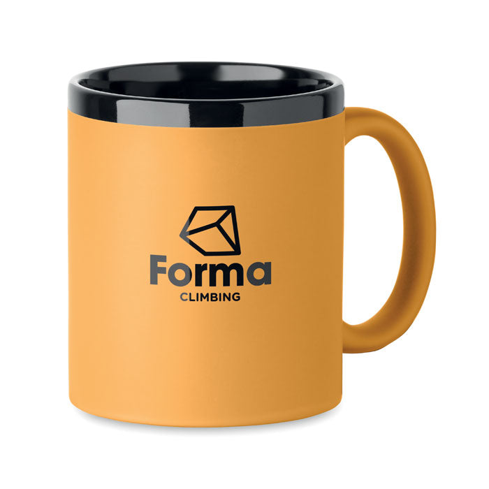 Branded Soft-Touch Mug for Engraving in Yellow