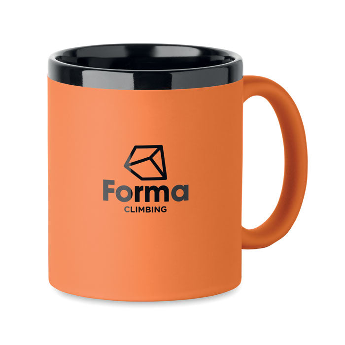 Branded Soft-Touch Mug for Engraving in Orange