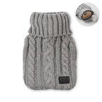 Branded Hot Water Bottle with Knitted Cover 400ml in Grey