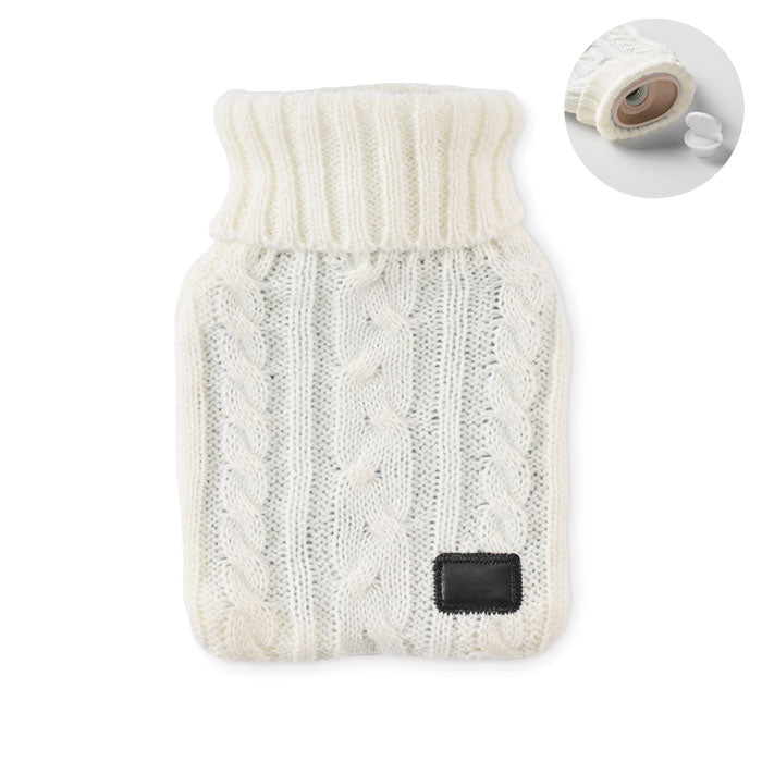 Branded Hot Water Bottle with Knitted Cover 400ml