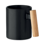 Branded Mug with Wooden Handle in Black