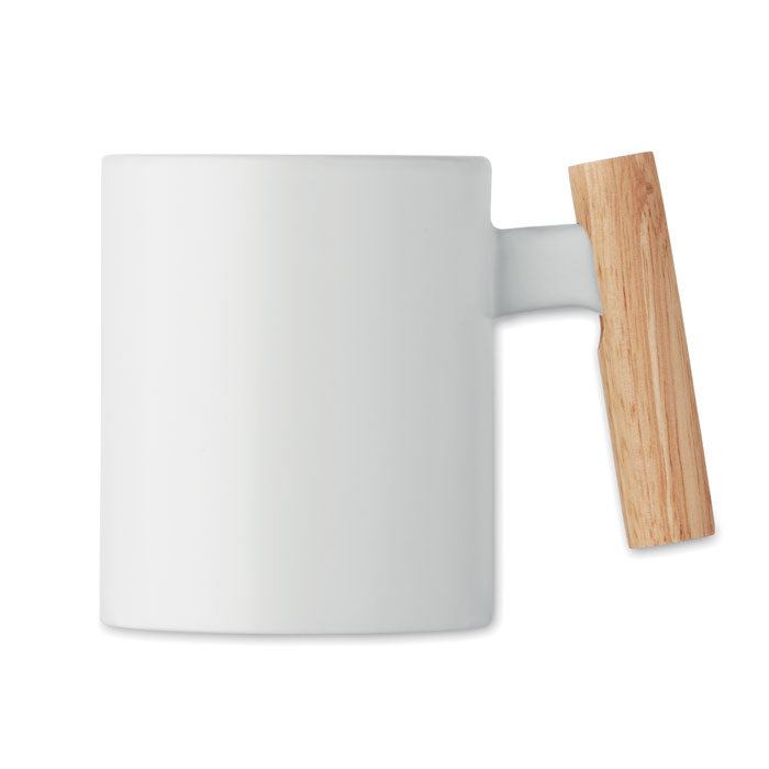 Branded Mug with Wooden Handle without branding